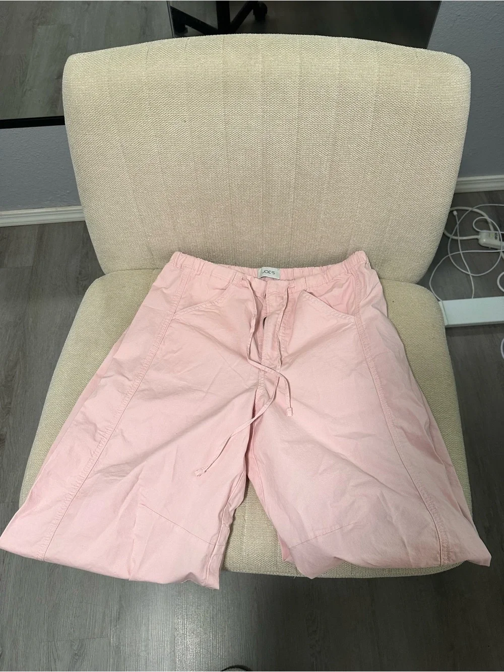 Anthropologie Joe’s Bowie leg tie waist pink pants barrel leg pants adjustable